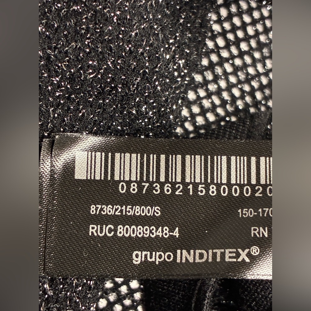 NWOT. Zara Black Mesh Tights with Metallic Thread. Size S. - Picture 5 of 8